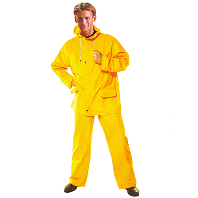Soft PVC Quality Yellow Rain Coat Set Rain Jacket+pants