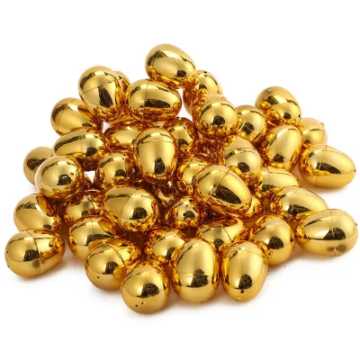 Cross-border Hot Sale 6X4.5cm Golden Dinosaur Egg Easter Egg Prize Ornament Open Plating Toy