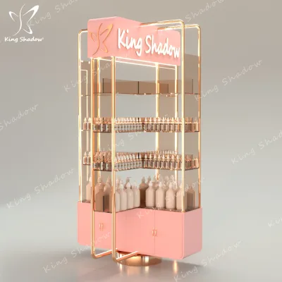 Shelf for Salon Nail Gel Polish Customized logo for the Shelf Gold Color Black Color with the Light up