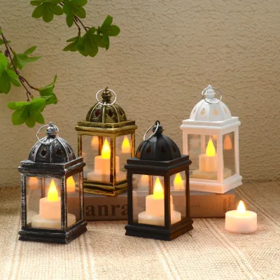 Christmas Mini LED Candle Lantern Battery Operated Flickering Vintage Hanging Tabletop Lamp for Holiday Home Decor