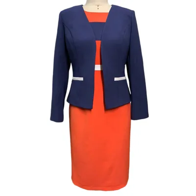High Quality Orange Spandex and Polyester Material Ocasional Women Plus Church Dress Mother Bride Dresses Elegant Gowns