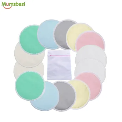 Factory Price Reusable Organic Bamboo Breast Nursing Pad Baby Washable Contoured Bra Pads With Bag