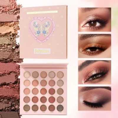 25 Colors Portable Eyeshadow Palette Shimmer Metallic Luminous Finishes Multi-use for Smoky Earth Tone Looks Matte Eyeshadow