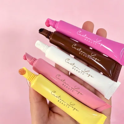 Hydrating Fruit Flavor Liquid Lip Blam Squeeze Tube Cream Smooth Lip Butter Balm Multi-color Luxury Lip Gloss Oil