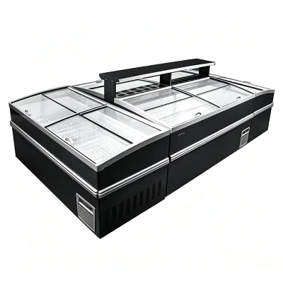 Commercial Island Cabinet Freezer with Manual Defrost No Side Window Large Capacity  for Supermarkets & Convenience Stores CE