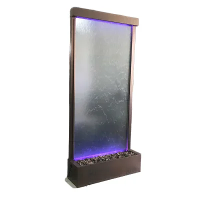 304 Stainless Steel Frosted Glass Waterfall Fountain Ancient Bronze Plating Indoor Water Curtain for Outdoor Gardens Cement