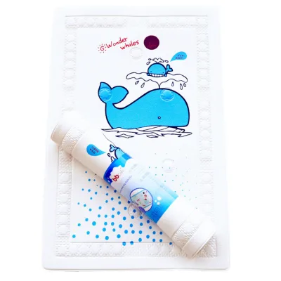 BBCare PVC Cartoon Sea Fish Bath Mat Non-Slip Temperature Sensing Design for Children's Bathtub Safety and Bathroom Accessories