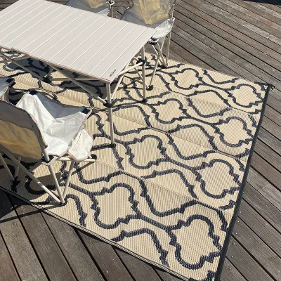 8 x 5ft 245 x 152cm Waterproof Outdoor Farmhouse Patio Rug Easy Cleaning Deck Carpet for Camping for Deck and Deck
