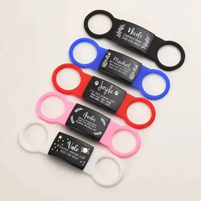 Custom Multi-Color Stainless Steel Dog Tag Oversized Silicone Metal ID Tag QR Code for Pet for Owners Who Want Personalize Pet's