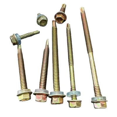 Zinc Plated Carbon Steel Self Tapping Flange Hex Head Self Drilling Screw Wood Chipboard Roofing Screw With Composite Washer