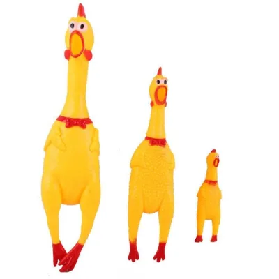 UniLink Vinyl Lifelike Plaid Pattern Screaming Chicken Squeak Waterproof Bionic Dog Toy for Pet Biting