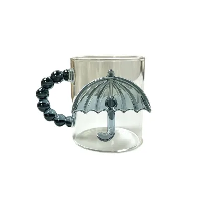 Unique Borosilicate Glass Single-layer Umbrella Mug Heat-Resistant Stemless for Lounge Daily Use