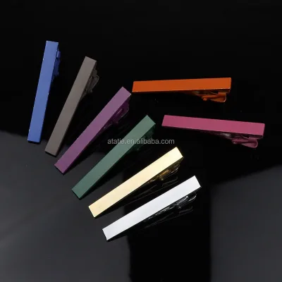 5cm Tie Clip for Men New Simple Fashion High Quality Metal Gold Candy Colorful Practical Necktie Clasp Pin Suit Accessories Gift