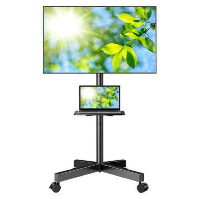 Mobile TV Stand Floor Free Standing Mount Stand Height Adjustable Bracket for TV