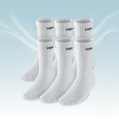 Wholesale Fashion Custom logo White Cotton Luxury Winter Unisex Sports Socks With Packaging