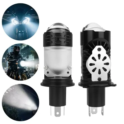 12v Motorcycle Headlight Projector Lens H4 Led Projector H4 Led Headlight Bulbs White White for Motorcycle Headlight