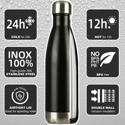 Matte Finish Sports Water Bottle Women's Yoga Water Bottle Enterprise Customization LOGO Black pink Contrast Design for Gym