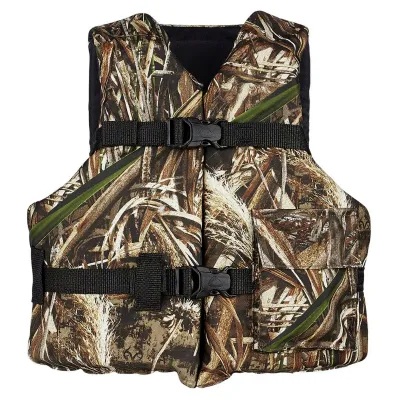 Camo Duck Hunting Life Jacket Waterfowl Marsh Wetland Safety Vest Youth Sport Life Vest with Buoyancy Aid Adjustable Belts