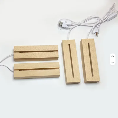Minimalist USB-Powered LED Smart Light Base for Bedroom and Residential Use with Wood Stand DIY Options