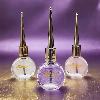 Newest Trend Organic Natural Glitter Cuticle Care Oil Nail Chrome Valentine's Day Gift Shimmer Cuticle Oil with Shining Powder