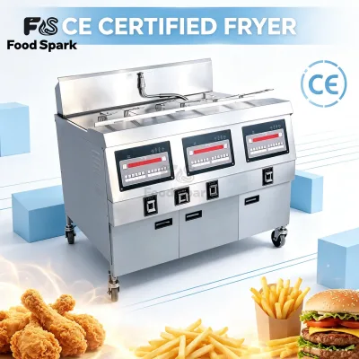 Cheap Ventless Open Fryer Gas Deep Fryer With Timer 25L Computer Control PanelWith CE Chicken Fryer