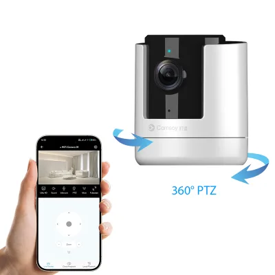 360 Degree AI Human Tracking Two-Way Talk Home Security Network Camera Night Vision Built-in Mic Cloud Data for Baby Monitoring
