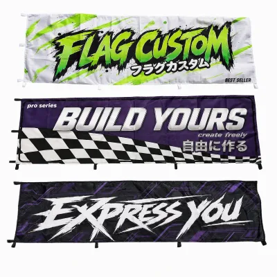 Custom Nobori Flag 60x180cm Double Sided Printed Polyester Outdoor Event Exhibition Trade Show Advertising Banner Dropshipping