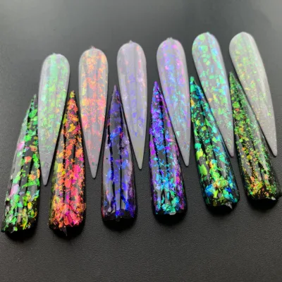 CA821 Series Iridescent Transparent Chameleon Aurora Flakes for Nail Art Nail Gel Polish Epoxy Resin