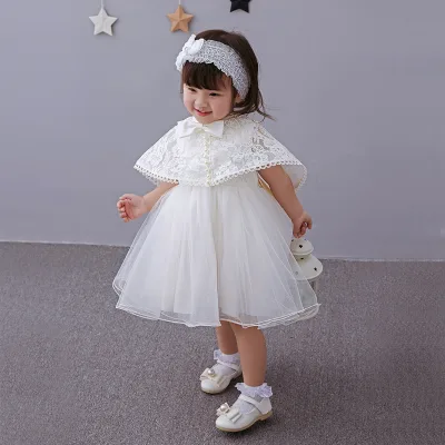 Wholesale Summer Cotton Print Flower Wedding Chiffon Sleeveless Girl Dresses for Kids With Coat