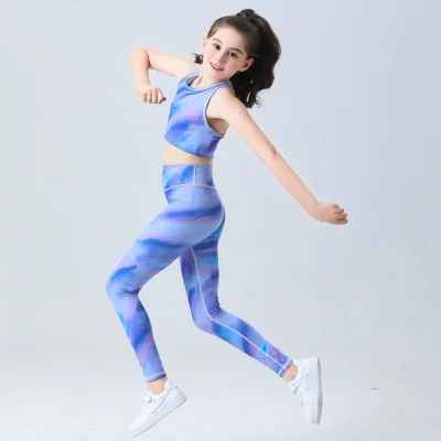 2025 2 Piece print Athletic Leggings Gymnastic Dance Outfit Tank Crop Tops Sets Sports Fitness yoga wear set