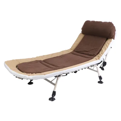 Customization Camping Cot for Adults with Carry Bag Portable Camp Bed Adjustable Reclining Outdoor Lounger