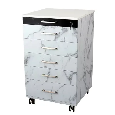 Fashionable Cheap Price Dispenser 5 Drawers Dental Medical Mobile Cabinet Dental Trolley Five-pump Dental Mobile Cabinet