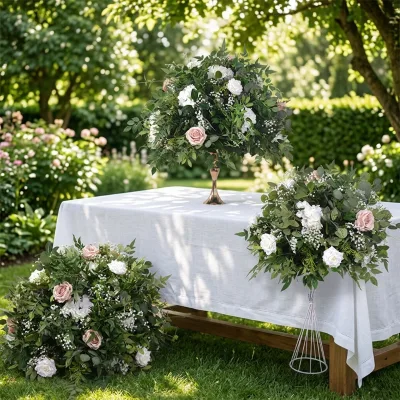 Customized Big Natural Artificial Silk Greenery Flower Ball Coffee Dusty Rose Wedding Valentine's Day Easter Christmas