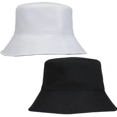 Reversible Bucket Golf Hat - Lightweight Foldable Sun Protection Cap with Small Square Tag