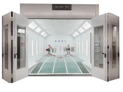Pneumatic Lifting Internal Climbing Spray Booth High Efficiency Filter Electric/Diesel/Gas Heating 30KW Power Automatic Lifting
