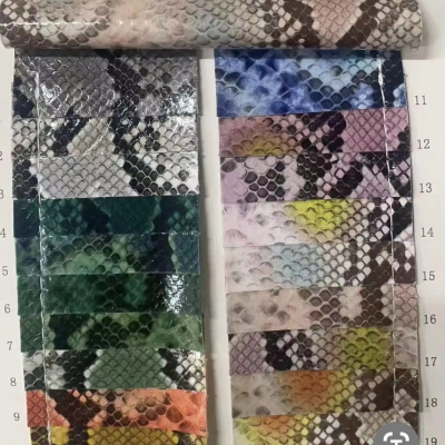 Shinny Synthetic Custom Leather, Ladies Bags Leather, Fake Snakeskin Leather