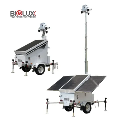 BIGLUX HiSTAR Mobile Solar Surveillance Tower Professional Security Trailer Quick Setup Independent for Parking
