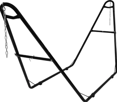 Double Adjustable Iron Hammock Stand Foldable Camping Portable with Carry Bag for Outdoor & Indoor Use