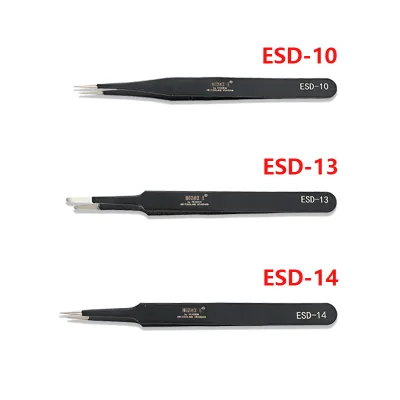 High Quality Black Stainless Steel ESD Tweezers 6 Types