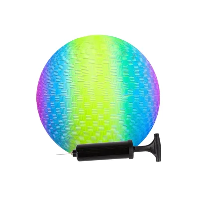 For Backyard, Park, and Beach Outdoor Fun Playground Ball for Kids with Hand Pump, Bouncy 9 Inch Kick