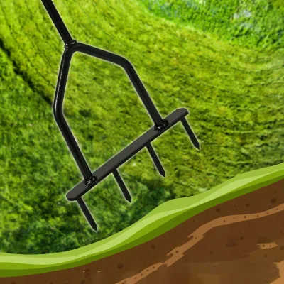 Heavy Duty Grey Manual Dethachable Soil Aerating Tool T Handle Carbon Steel Lawn Core Aerator Garden Hand Tools