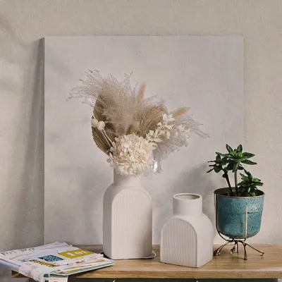 Wholesale Modern Nordic Floral Bud Vase Custom White Porcelain Flower Arrangement Ceramic Jarrones Para Decoracion Florero for