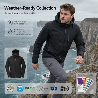 Hot Selling Fashionable Custom Windbreaker Breathable Fishing Rain Jacket 3 Layer Lightweight Waterproof