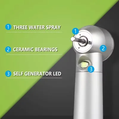 Dental Air Turbine High Speed Handpiece LED Self Generator 3 Water Spray 2/4 Holes Dentist Equipment