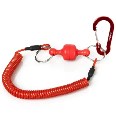 150cm Lanyard with Carabiner for Fishing Gear Outdoor Sports Accessories Rope Safety Tether Hook Holder Keychain Strap