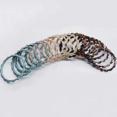 Vintage Minimalist Plate -Layer Acrylic Resin Bracelet Wristbands Tortoiseshell Acetate Irregular Stackable Bangle Bracelet