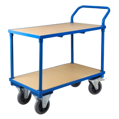 Cheap Price Plywood Platform Double Deck Cart Wood Plate Double Deck Cart