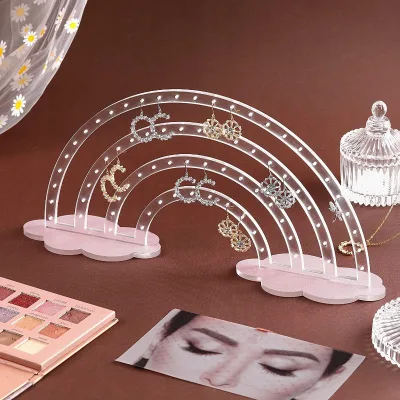 Colorful Acrylic Artistic Earrings Jewelry Rack Rainbow Cloud Earrings Display Stand Instagram Style Jewelry Box Rack