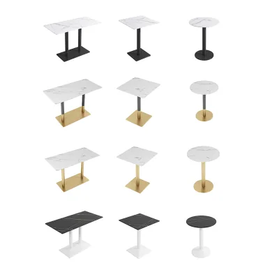 Hot Selling Natural Marble Dining Table Set for Kitchen Living Room Outdoor Hotel for Snack Stores