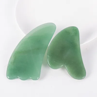 Diy New Arrival China Supplier Green Aventurine Body Horn Shape Guasha Board for Spa Massage Tool Skin Care